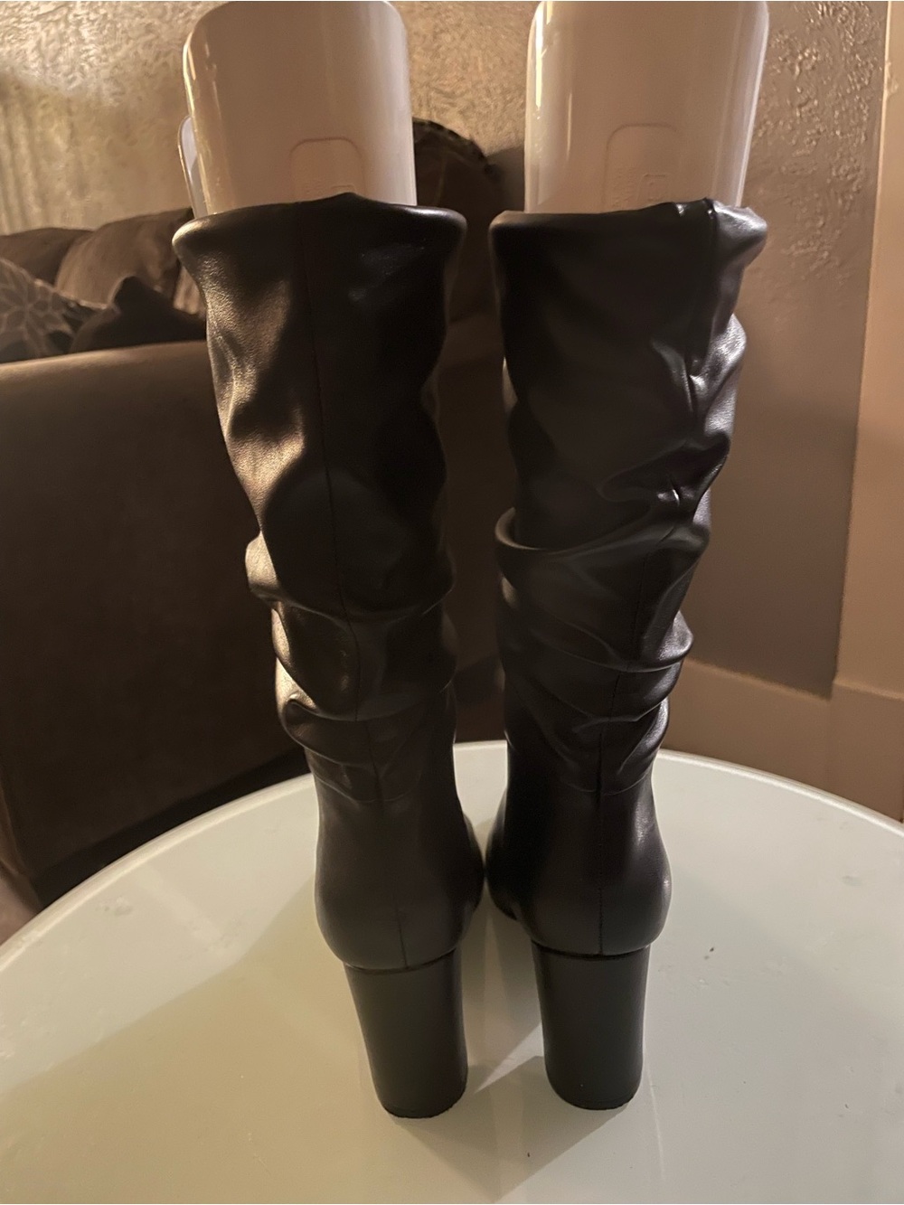 Marc Fisher Black Pointed-Toe Slouch Mid-Calf Boots - Picture 2 of 6